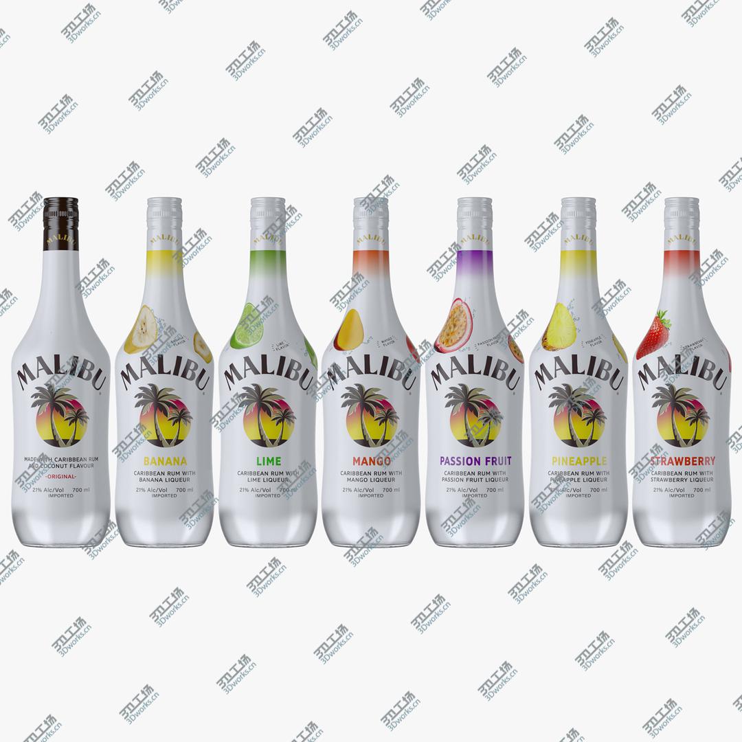 images/goods_img/202105074/Malibu Rum Liqueur All Flavors Bottle Collection 3D model/1.jpg
